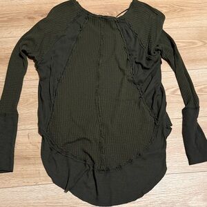 Women's Dark Olive Green Long Sleeve Top